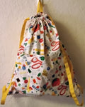 Handmade Sewing Theme Backpack - Needle & Thread Print - 19x18 inches
