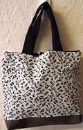 Handmade Music Notes Tote Clutch Bag - 7x7 inches
