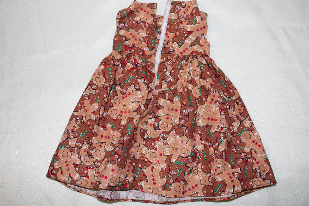 Handmade Brown Gingerbread Dress for 18" Dolls - One of a Kind