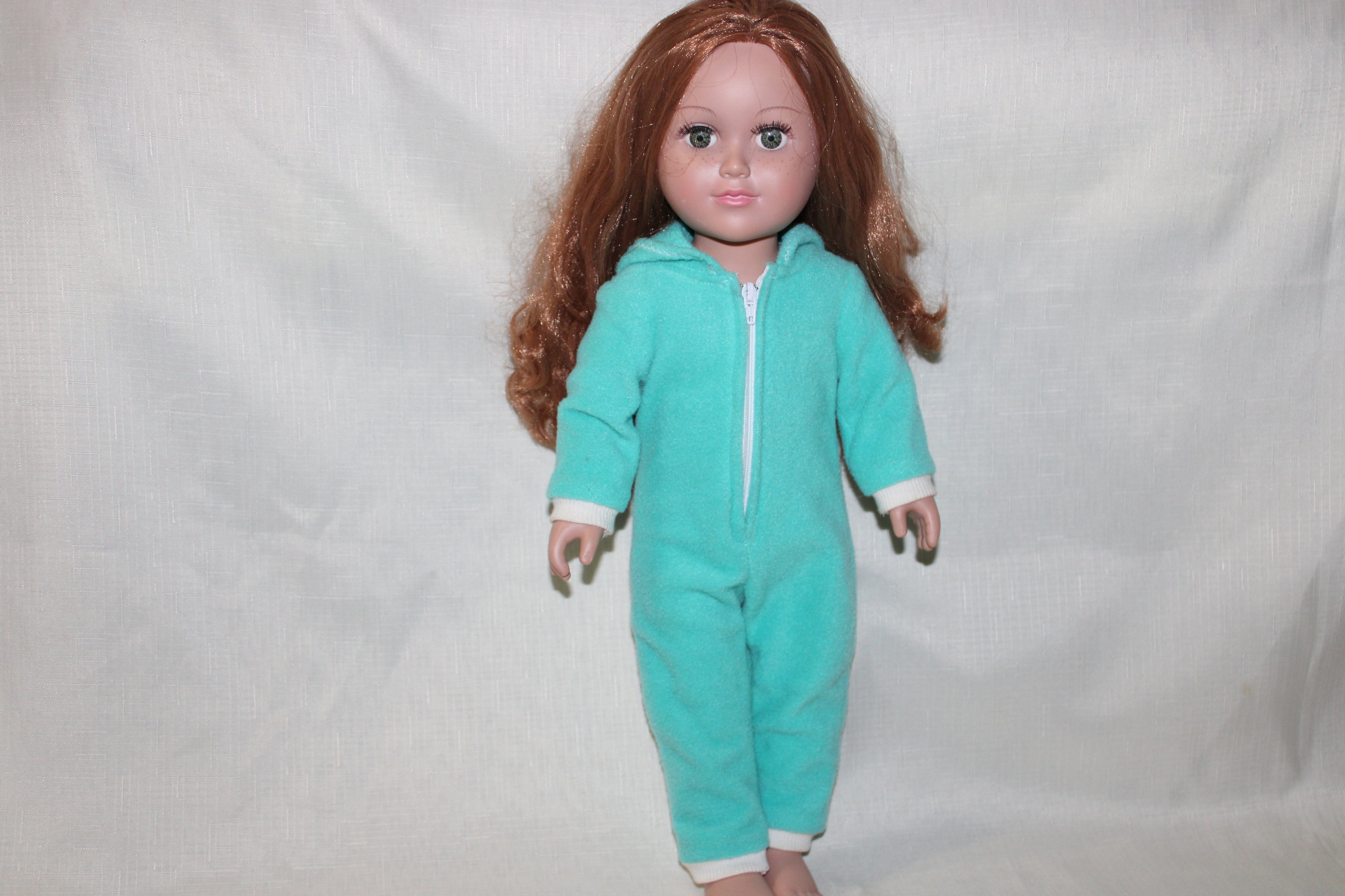 Handmade Zip-Up Hooded Jumper with Ears for 18" Dolls - One of a Kind