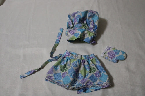 Handmade Chef Set for 18" Dolls - Apron, Oven Mitt & Hat - One of a Kind