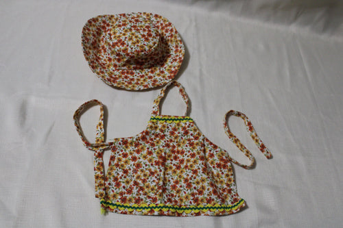 Handmade Apron, Hat & Bag Set for 18" Dolls - One of a Kind