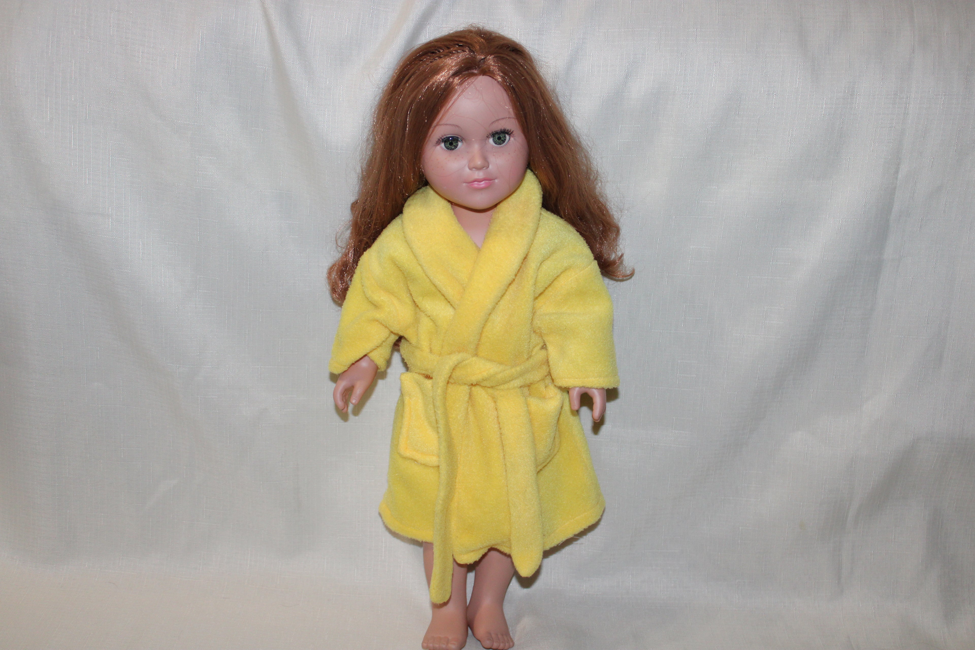 Handmade Yellow Robe for 18" Dolls - One of a Kind