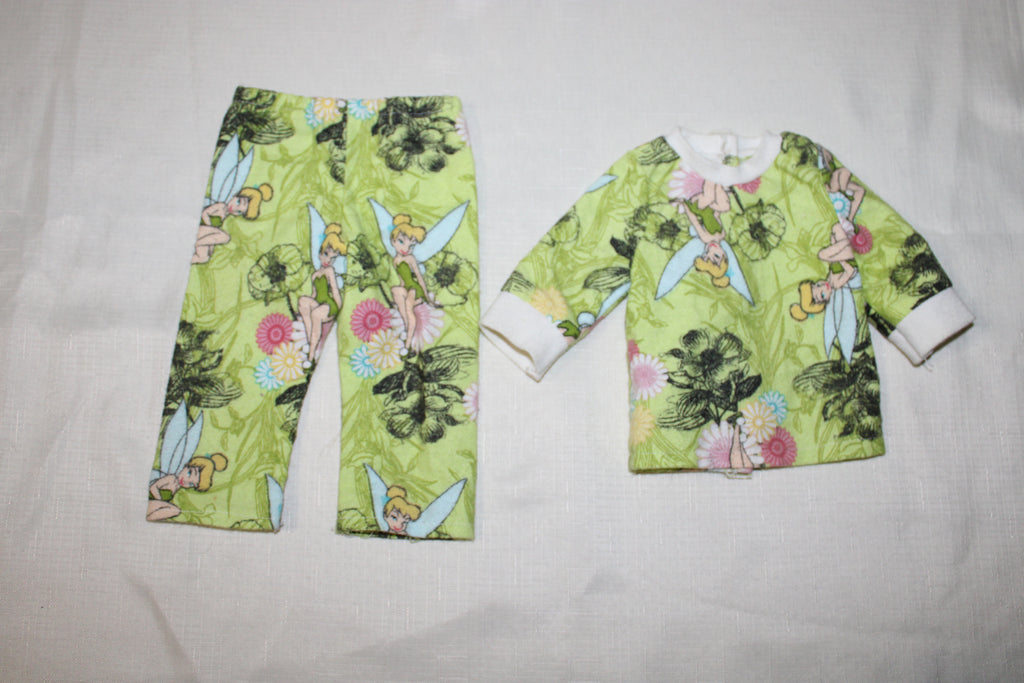Handmade Tinkerbell Two-Piece Sleeper for 18" Dolls - One of a Kind