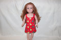 Handmade Red Christmas Tree Dress for 18" Dolls - One of a Kind