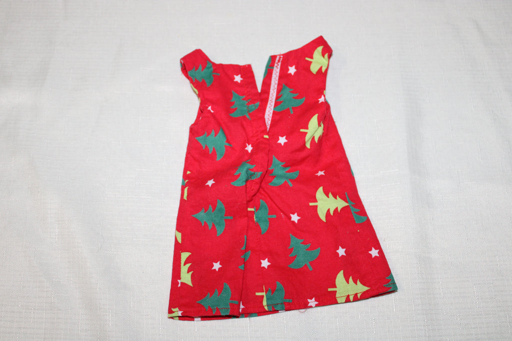 Handmade Red Christmas Tree Dress for 18" Dolls - One of a Kind