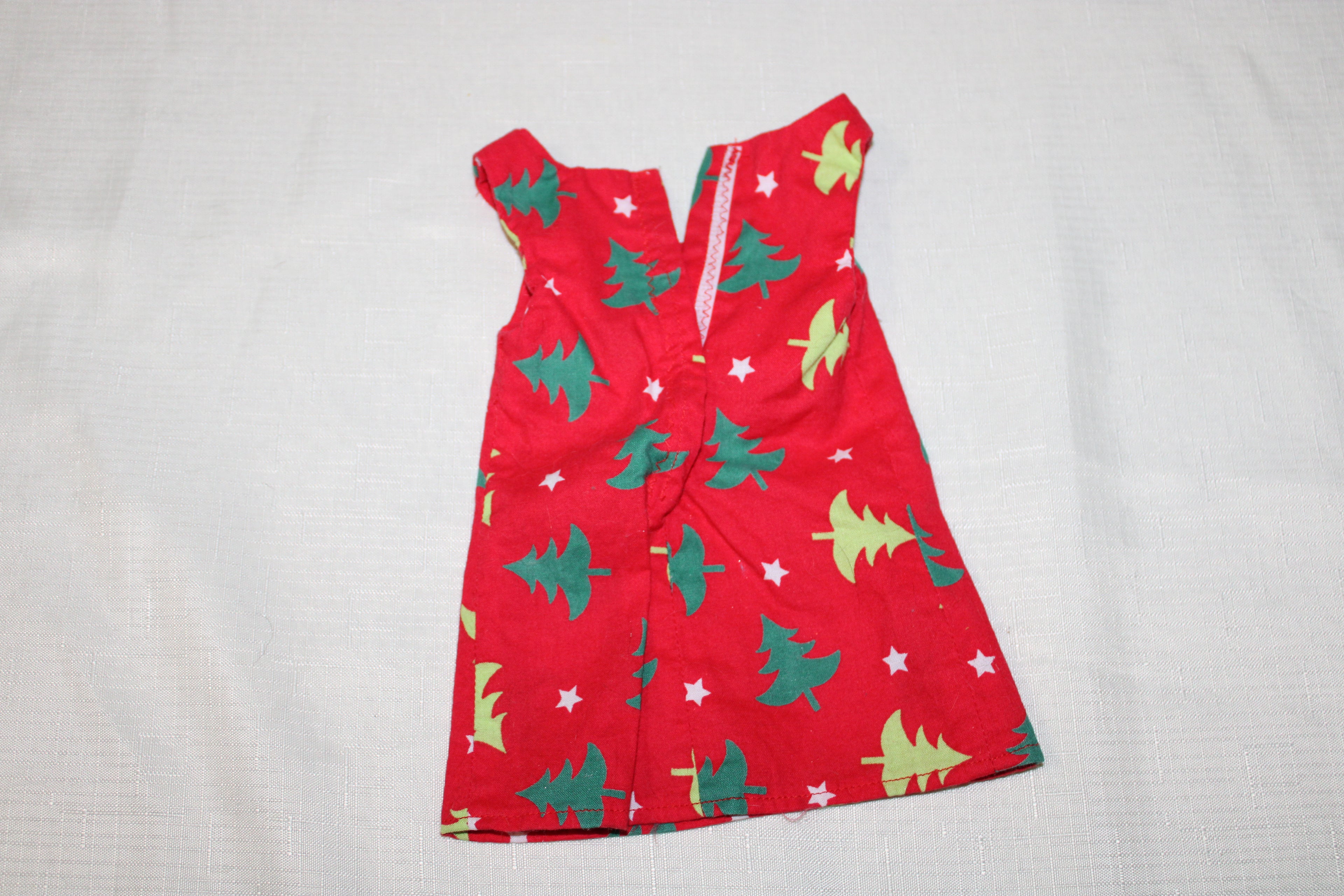 Handmade Red Christmas Tree Dress for 18" Dolls - One of a Kind