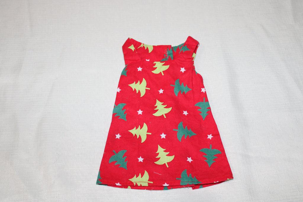 Handmade Red Christmas Tree Dress for 18" Dolls - One of a Kind