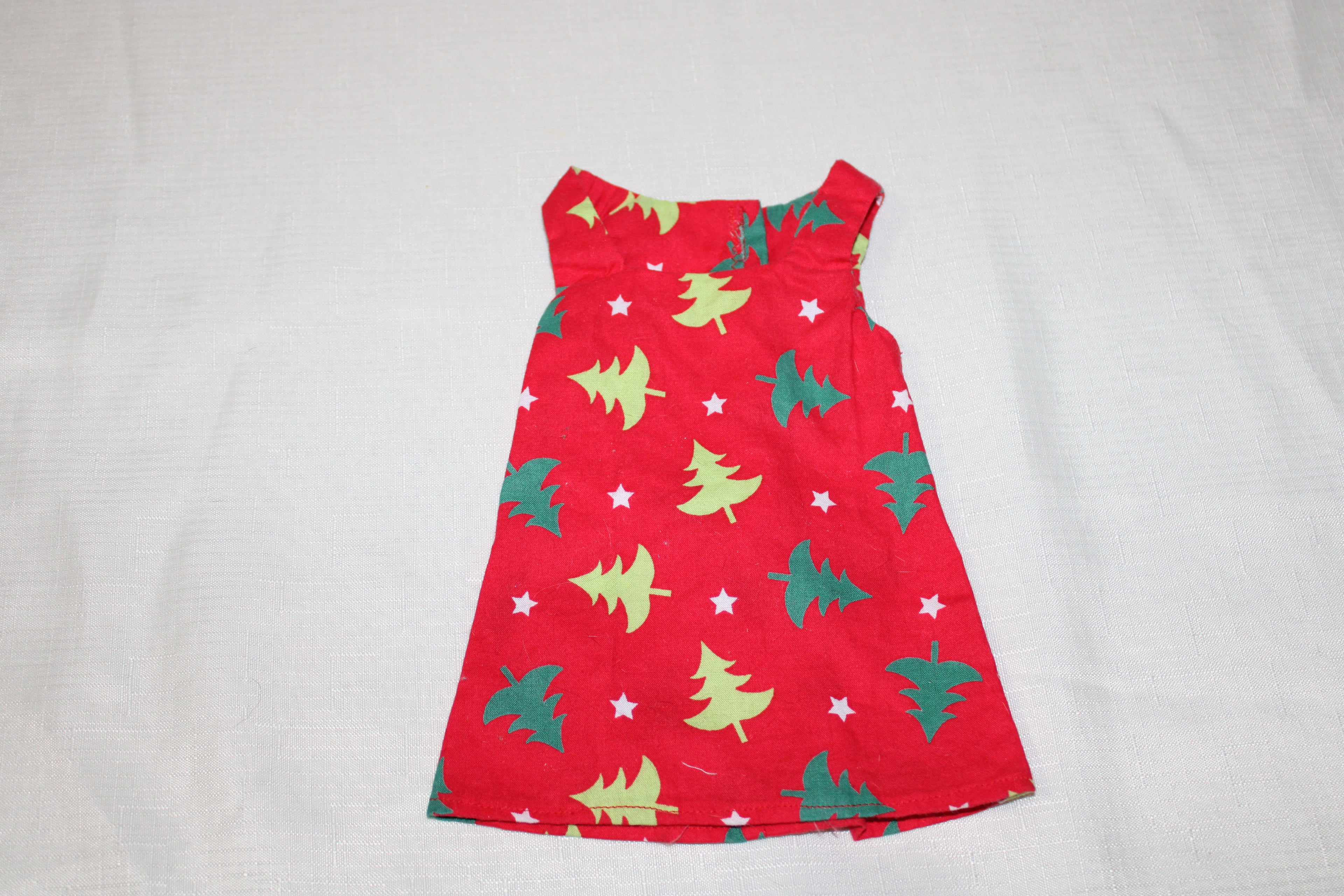 Handmade Red Christmas Tree Dress for 18" Dolls - One of a Kind