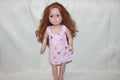 Handmade Pink Paw Print Dress for 18" Dolls - One of a Kind