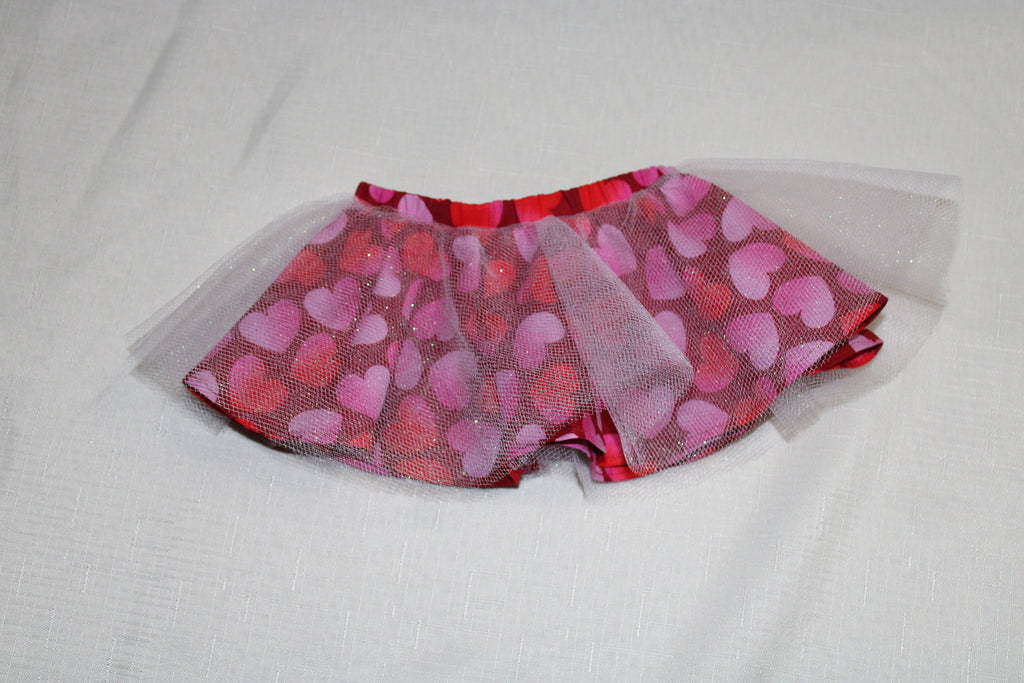 Handmade Heart Print Skirt for 18" Dolls - One of a Kind