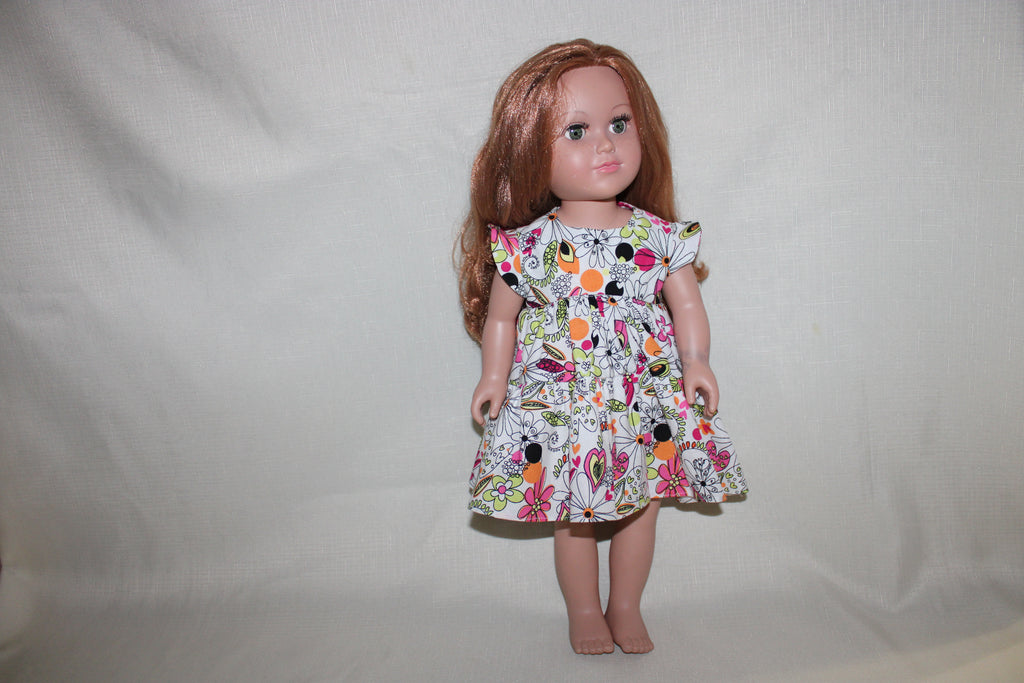Handmade Floral Dress for 18" Dolls - One of a Kind