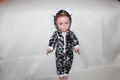 Handmade Black Leopard Print One Piece Outfit for 18 Inch Dolls - Minky Fabric