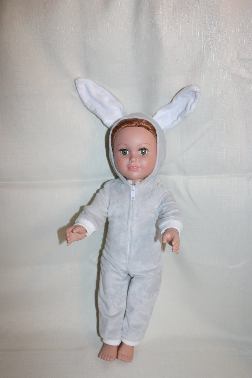 Handmade Bunny Rabbit Outfit for 18" Dolls - Soft Minky with Bendable Ears