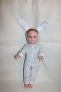 Handmade Bunny Rabbit Outfit for 18" Dolls - Soft Minky with Bendable Ears
