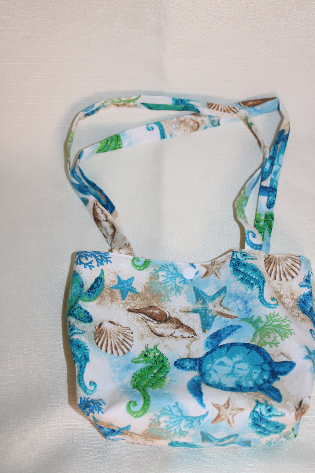 Small Ocean Tote Bag with Snap Closure