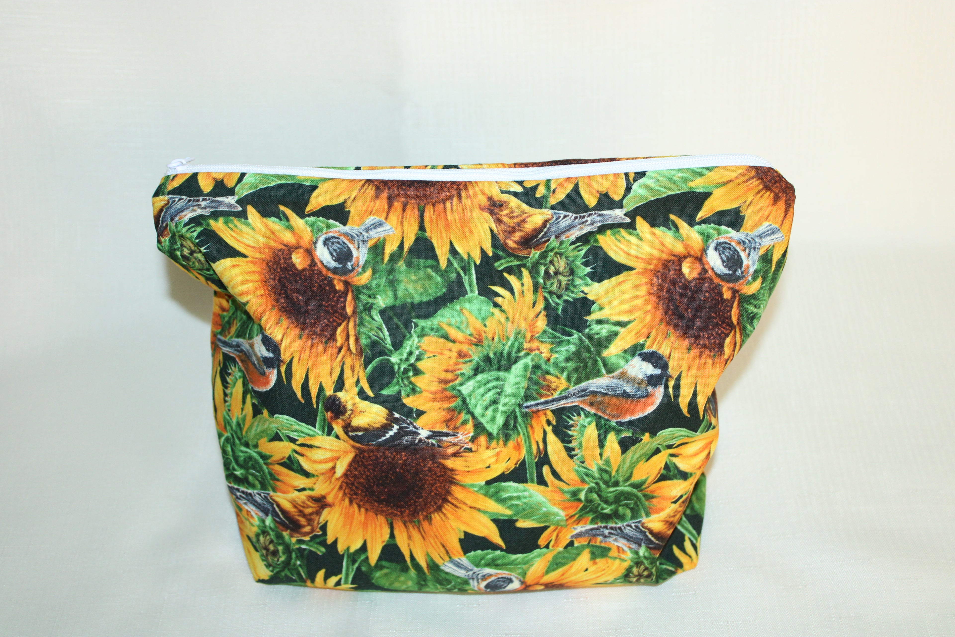 Zipper Bag | Sunflower & Bird Print